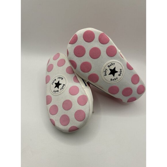 Infant Classic Canvas Baby Girl Crib Shoes Soft Sole Size 3 Shower Gift 12 Month - Picture 7 of 9